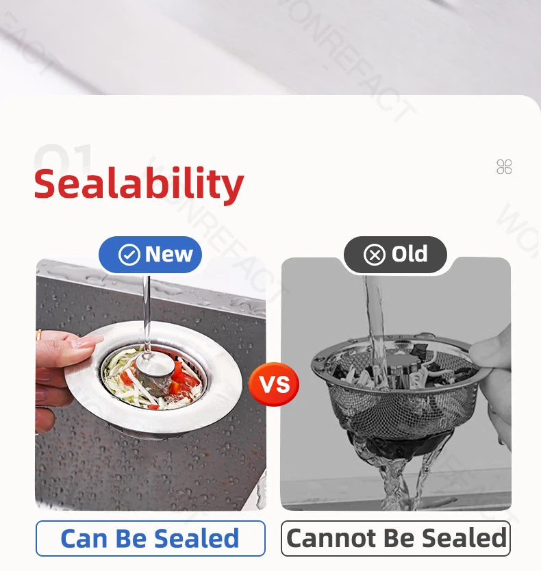 3-in-1 Stainless Steel Sink Drain Strainer