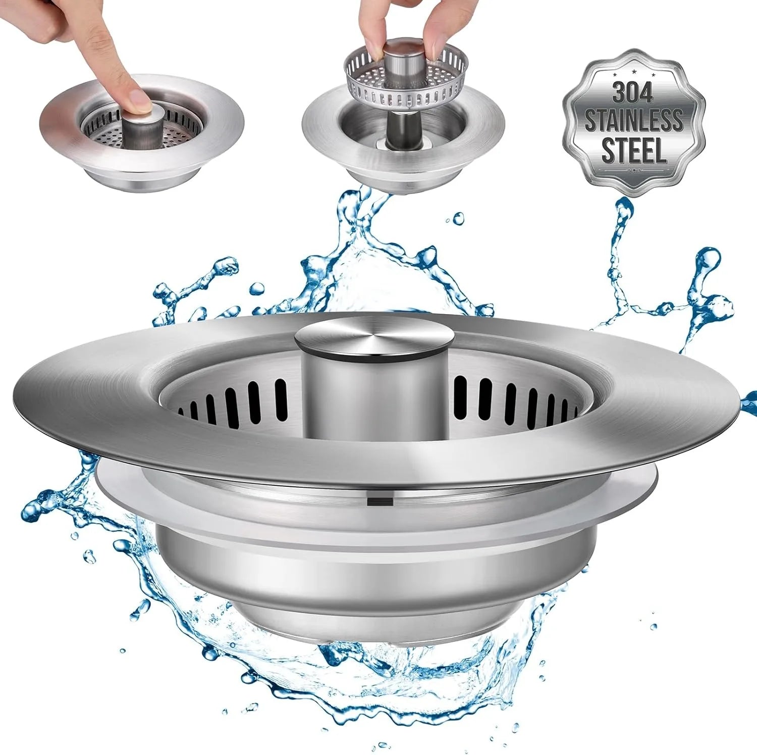 3-in-1 Stainless Steel Sink Drain Strainer
