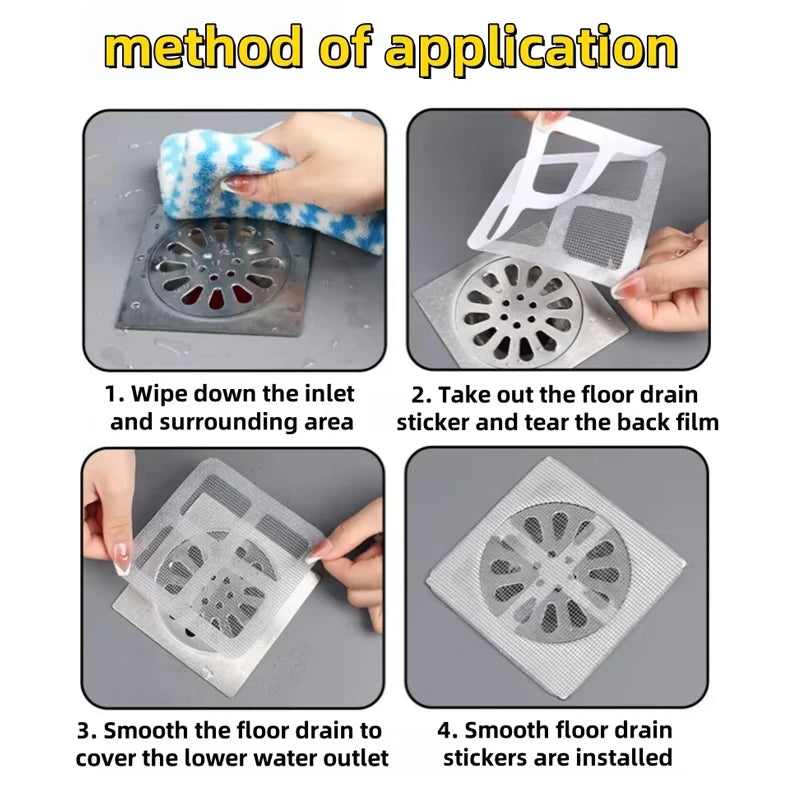 Shower Drain Hair Catcher Mesh Stickers