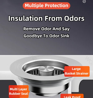 3-in-1 Stainless Steel Sink Drain Strainer