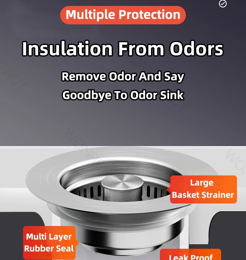 3-in-1 Stainless Steel Sink Drain Strainer