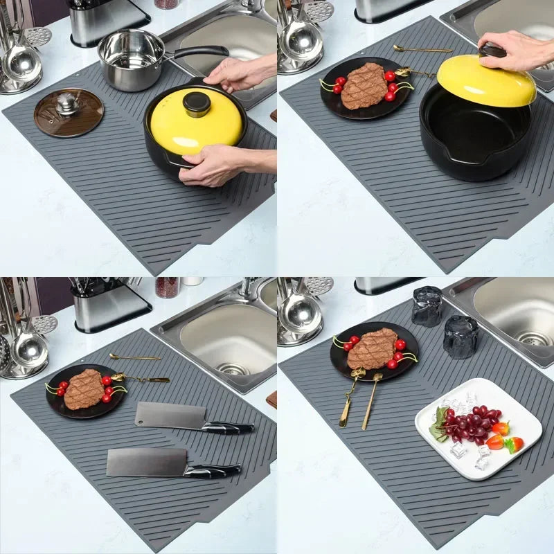 Sloped Silicone Draining Mat – Heat-Proof & Non-Slip