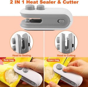 Mini Magnet USB Rechargeable Bag Sealer With Cutter